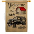 Patio Trasero Welcome Farm Country Living Primitive 28 x 40 in. Double-Sided Vertical House Flags PA3914360